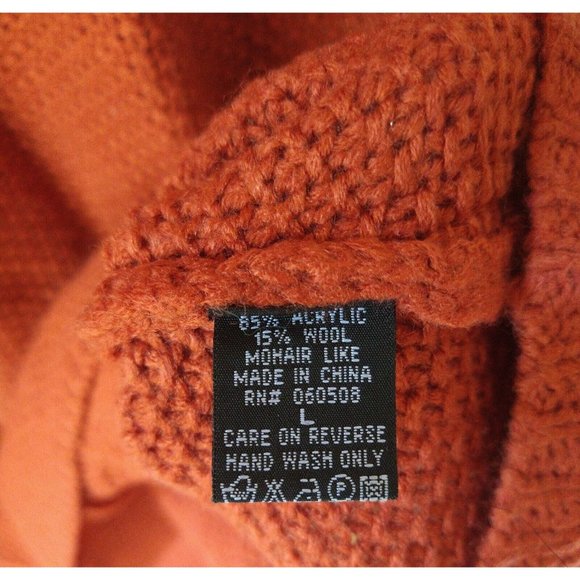 Angie Knit Sweater Dress Studded Chest Orange Pocketed Mohair Like Women's Large - Picture 8 of 8